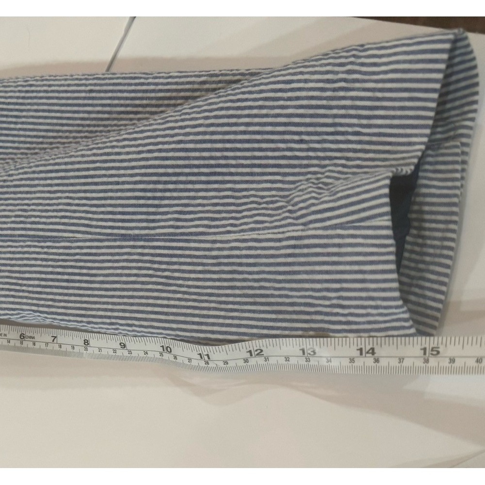 Nautica Mens Seersucker Striped Blazer Suit Jacket Blue White 48R  Preppy - Picture 7 of 12